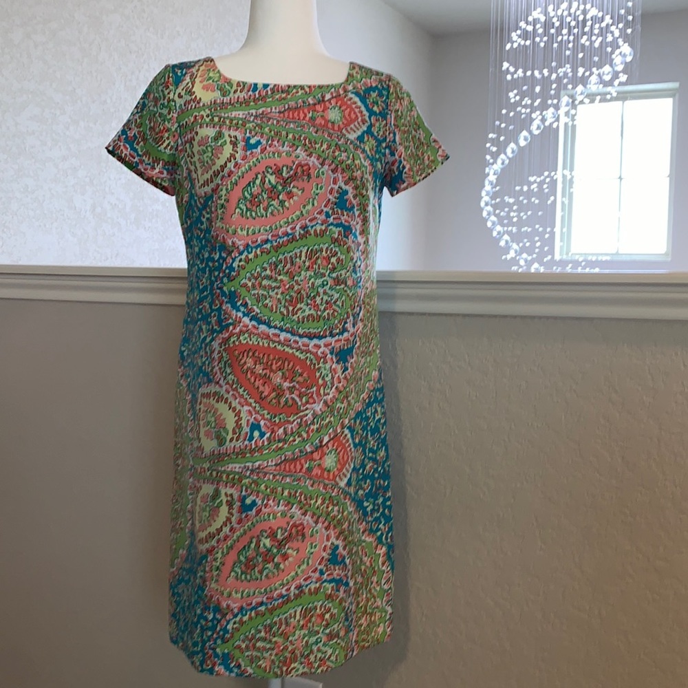 Talbots floral silk shift dress size 2